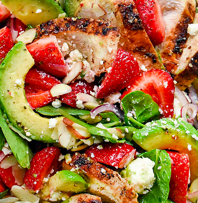 Mindful Eating: Strawberry-Chicken-Avocado Salad Recipe